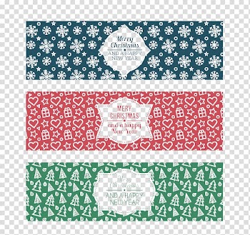 Web banner Christmas Paper New Year, 3 Christmas banner material transparent background PNG clipart