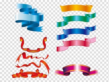 Web banner , Color ribbon streamers banner transparent background PNG clipart