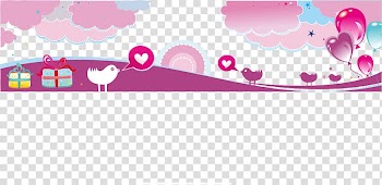 Web banner Cuteness Heart, pink chick transparent background PNG clipart