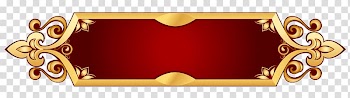 Web banner, Decorative Banner , brass-colored and red frame transparent background PNG clipart