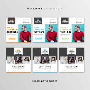 Web banner for social media Free Vector