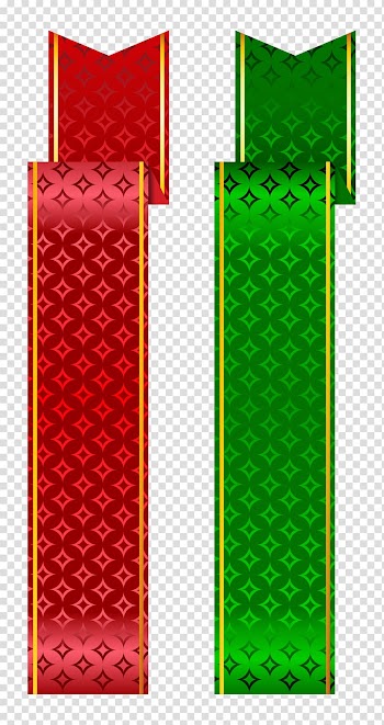 Web banner , Green and Red Banner Set , two red and green ribbons illustration transparent background PNG clipart