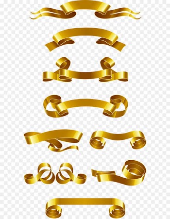 Web banner Ribbon Euclidean vector - Gold ribbon banner vector material 