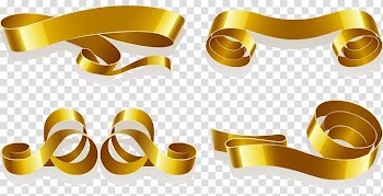 Web banner Ribbon Gold, Gold title bar gradient transparent background PNG clipart