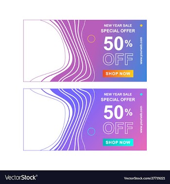 Web banner template design pack vector image