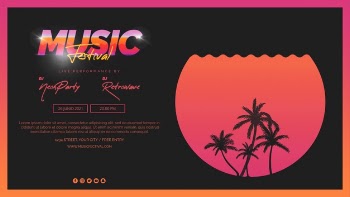 Web banner template for 80s music festival Free Psd