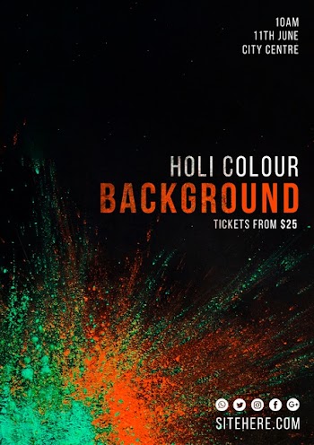 Web banner template for holi festival Free Psd