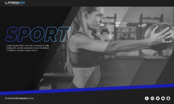 Web banner template with sports concept Free Psd