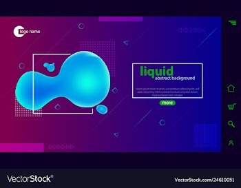 Web banner with blue liquid abstact background vector image