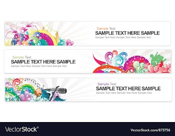 Web banners with floral vector image