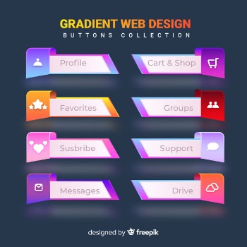 Web buttons in gradient style