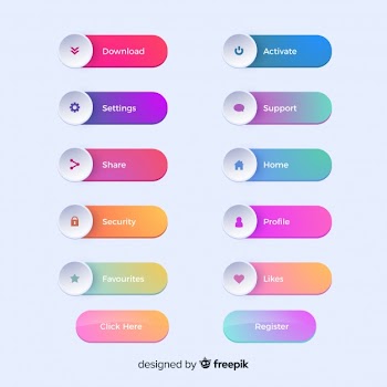 Web buttons in gradient style