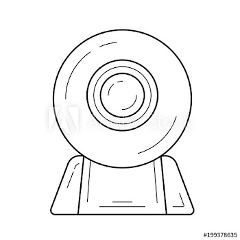 Web cam vector line icon isolated on white background