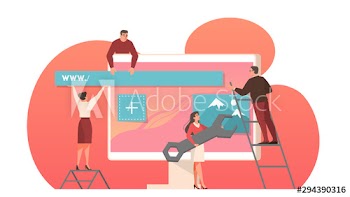 Web design development on computer monitor screen