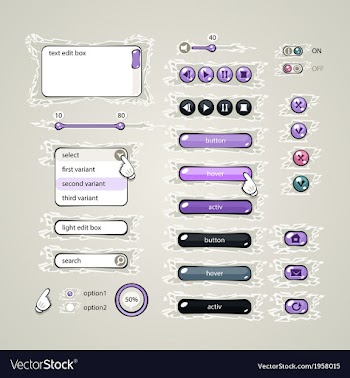  					Web design elements violet vector image														