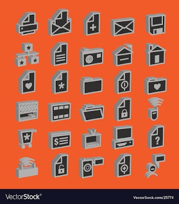 Web icons 3d vector image