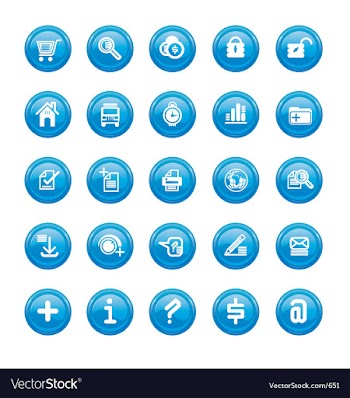 Web icons blue gloss vector image