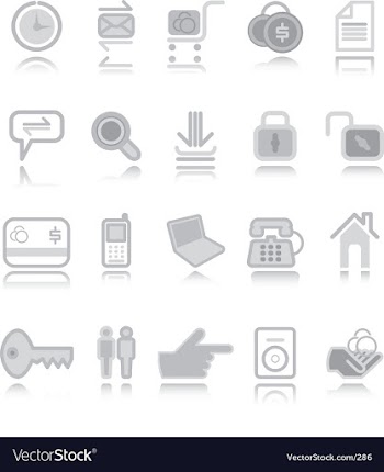 Web icons silver vector image