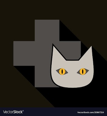 Web line icon veterinary medicine icon cat and vector image