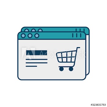 web page template with cart shopping design