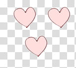 Web Pink Panik, three white heart transparent background PNG clipart