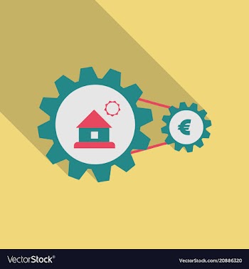 Web sign icon button with house and coin into vector image