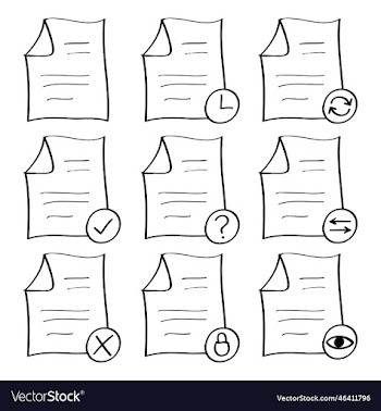 webhand drawn document flow management icon