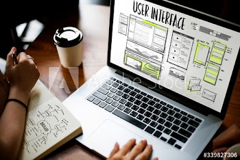 Website development layout sketch drawing