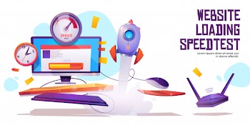 Website loading speed test banner internet traffic Free Vector