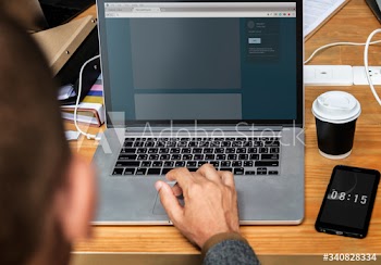 Website template design on a laptop screen