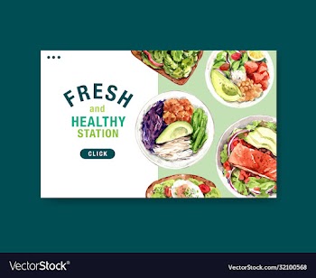 website template with healthy and organic food