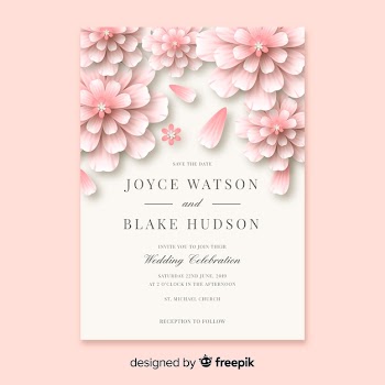 Weddind invitation card template Free Vector