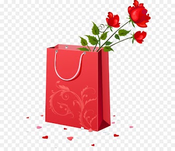 Wedding anniversary Wish Happiness - Red Gift Bag with Roses PNG Clipart 