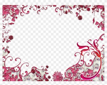 Wedding - Bordure De Page Fleur Rouge