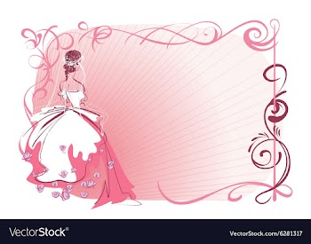 Wedding bride frame vector image