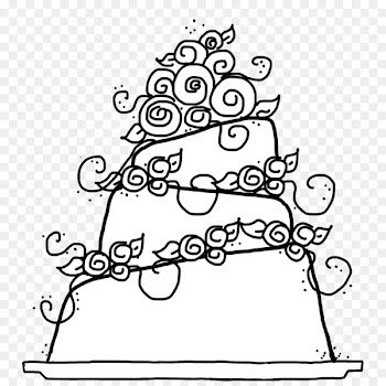 Wedding cake Birthday cake Coloring book - hand drawn cake 