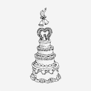 Wedding cake clipart, dessert vintage | Free Vector - rawpixel
