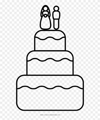Wedding Cake Coloring Page - Dibujos De Cakes Para Colorear