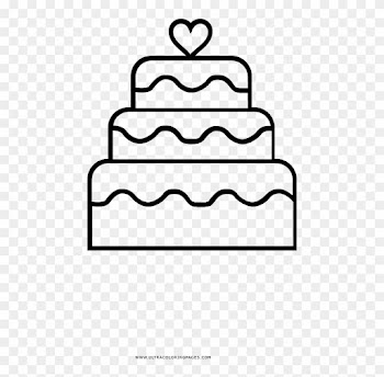 Wedding Cake Coloring Page - Wedding Cake Drawing Png