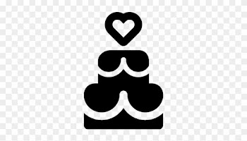 Wedding Cake Decorated With A Heart Vector - Icon