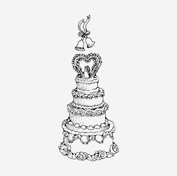 Wedding cake drawing, dessert vintage | Free Photo - rawpixel