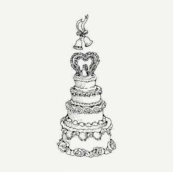 Wedding cake drawing, dessert vintage | Free PSD - rawpixel