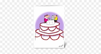 Wedding Cake Greeting Card - Cartoon Wedding Cake