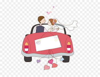 Wedding cake Marriage Engagement party Bride - Cartoon wedding car 