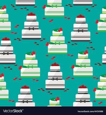 Wedding cake seamless background vector image