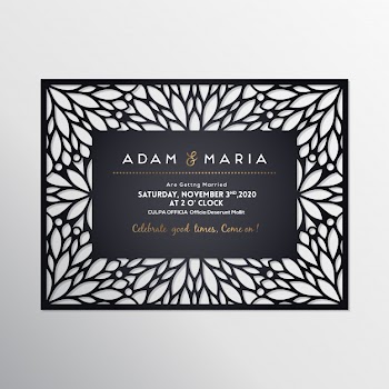 Wedding card laser cut template Free Vector