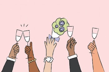 Wedding celebration vector hand holding… | Free stock illustration | High Resolution graphic