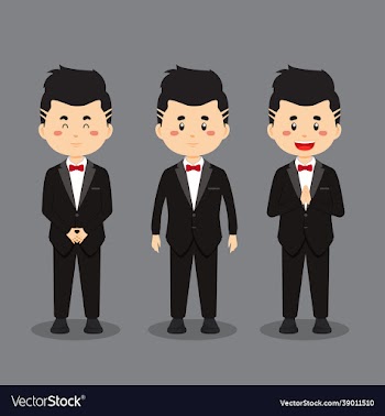 wedding character with various expression