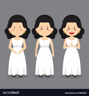 wedding character with various expression