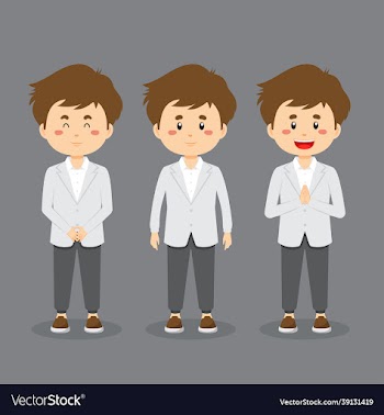 wedding character with various expression